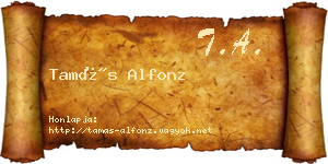 Tamás Alfonz névjegykártya
