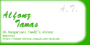 alfonz tamas business card